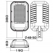 Уличный светильник LuxYard-S 40Вт CRI80 4000K КСС:WA