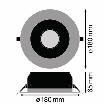 Даунлайт DL UGR19 DN155 PFM 14W/830 WT IP54 Даунлайт DL UGR19 DN155 PFM 14W/830 WT IP54