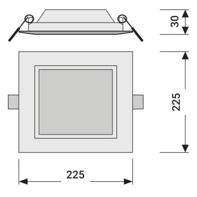 Даунлайт DL Slim SQUARE 210 18W 4000K WT Даунлайт DL Slim SQUARE 210 18W 4000K WT