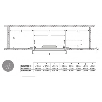 Даунлайт DL Slim SQUARE 210 18W 4000K WT Даунлайт DL Slim SQUARE 210 18W 4000K WT
