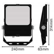 Прожектор FL PRF Asym 45x140 50W 4000K BK