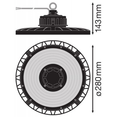 Промышленный светодиодный светильник HB g3 93W/4000K 70DEG IP65 LEDV Промышленный светодиодный светильник HB g3 93W/4000K 70DEG IP65 LEDV