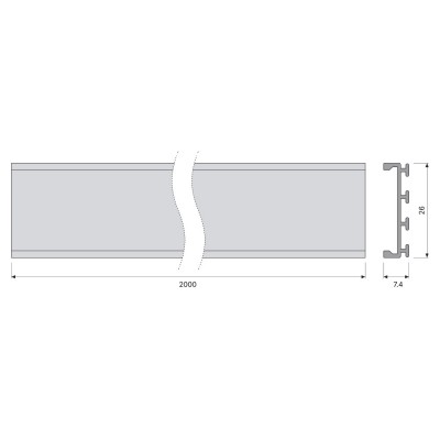 Монтажный профиль LS AY-PW01/U/26X8/14/2 Монтажный профиль LS AY-PW01/U/26X8/14/2