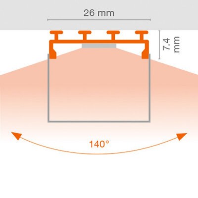 Монтажный профиль LS AY-PW01/U/26X8/14/2 Монтажный профиль LS AY-PW01/U/26X8/14/2