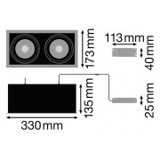 Спот светильник SP MULTI 2 x 30W/4000K FL WT/BK
